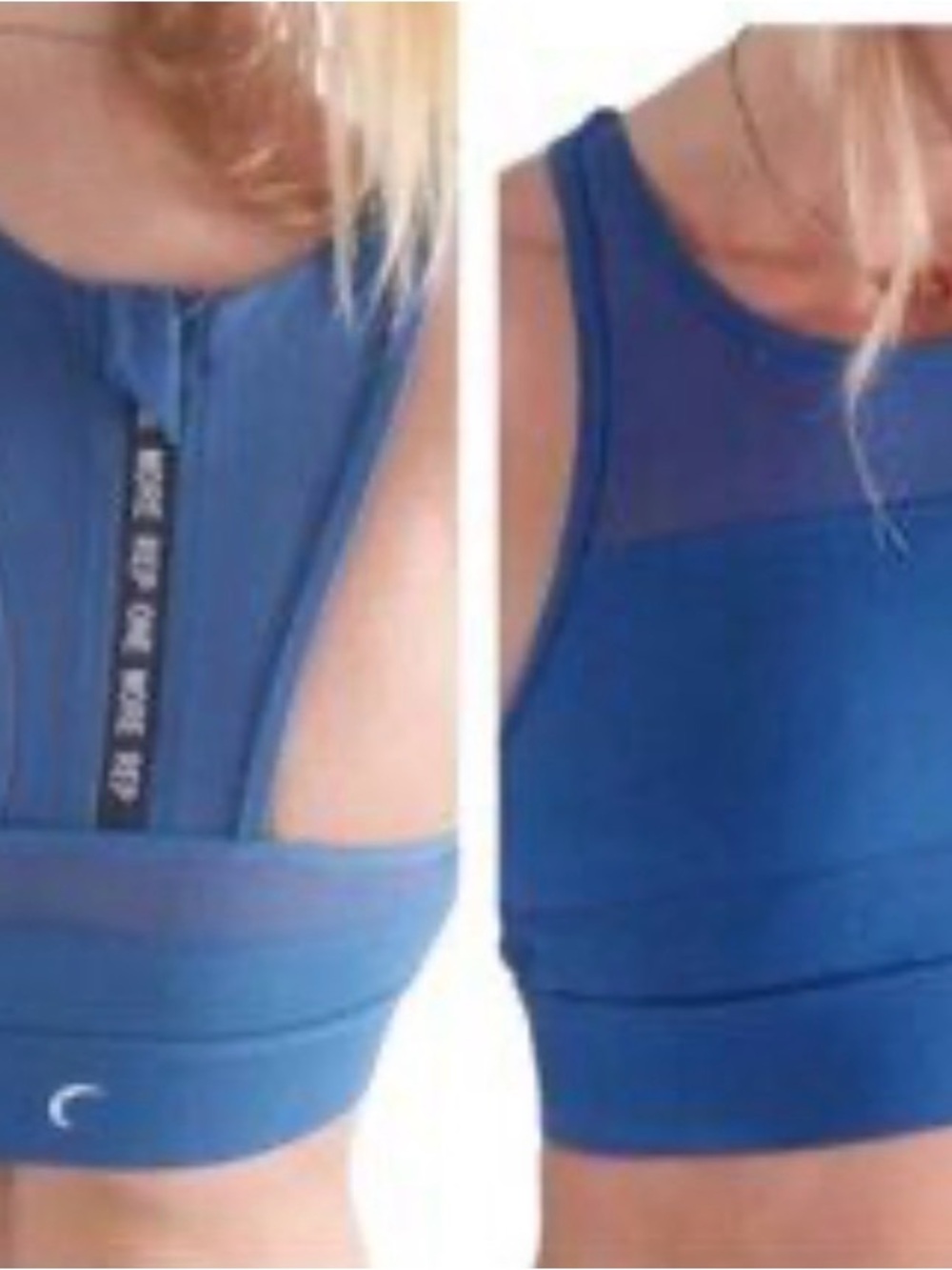 ZYIA Royal Blue Mesh-Panel Sports Bralette